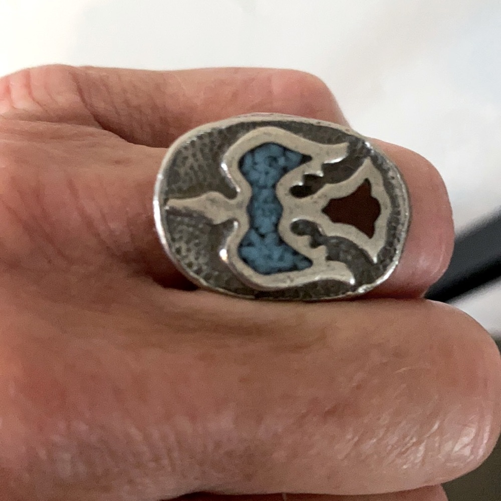 Pewter ring.